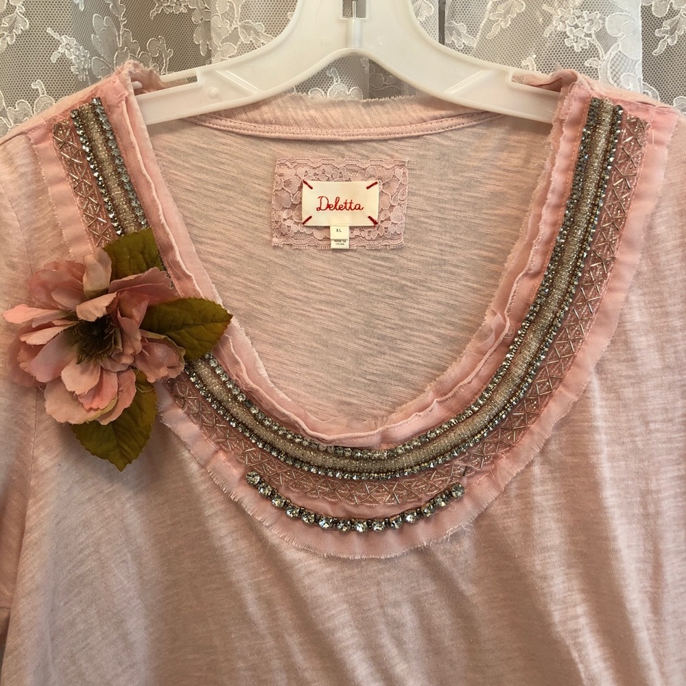 ANTHROPOLOGIE* Deletta NWOT Embellished Top